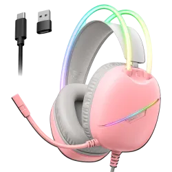 ONIKUMA X33 Wired Gaming Headset Type-C – Pink