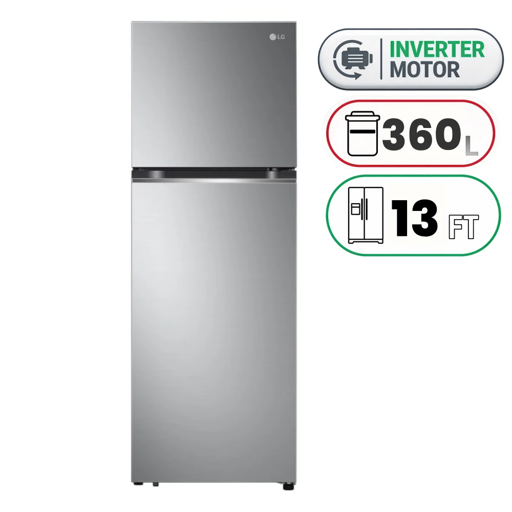 LG GNB-542GVLP Refrigerator - 360 L - 13 Ft - Inverter - Platinum Silver