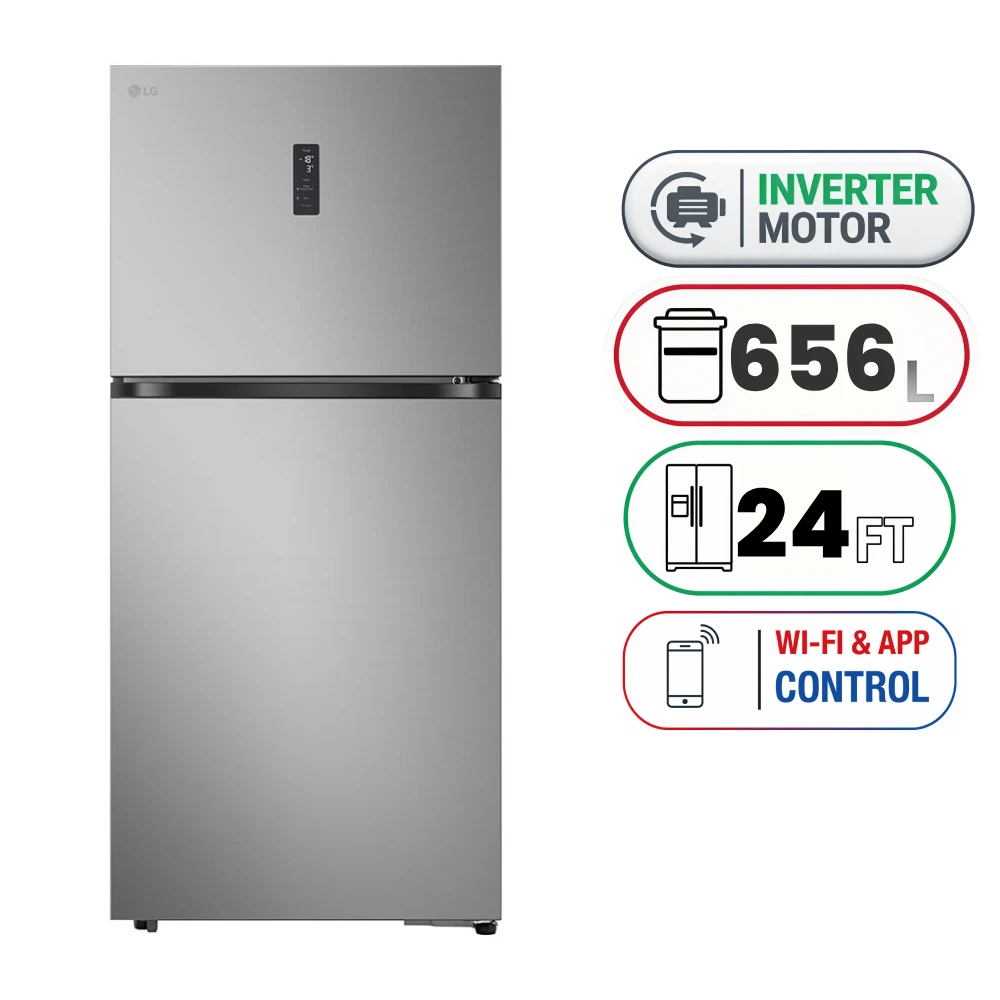 LG GRF-862BVLB Large Double Door Refrigerator - 656 L - 24 Ft - Inverter - Dark Graphite