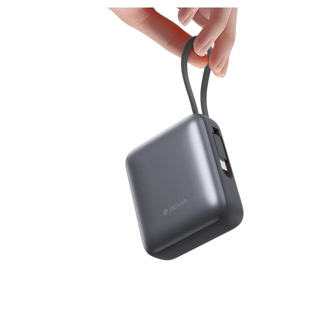 Devia Ultra1 - Power Bank - 10000mAh 35W Built-in Cable Modern Grey